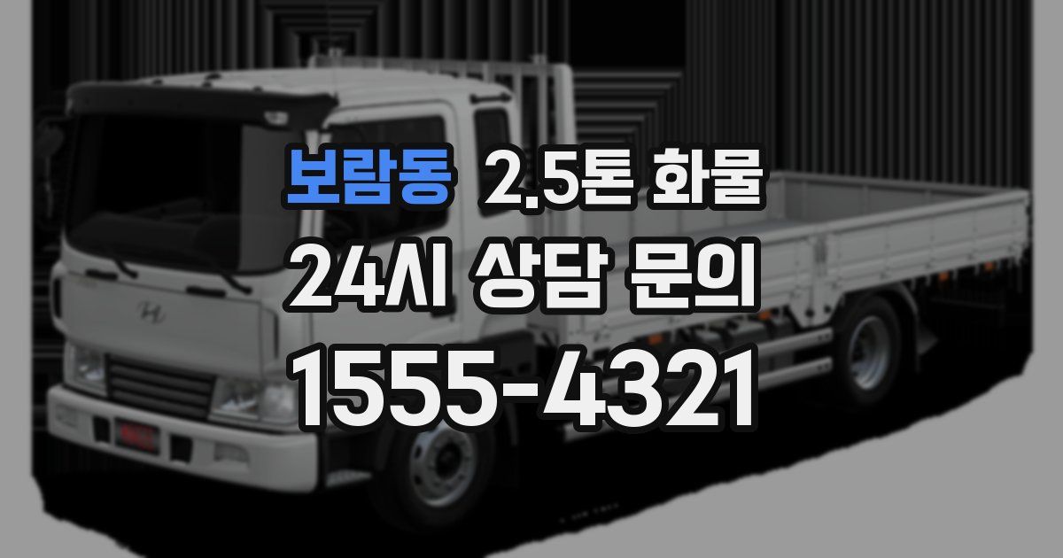 보람동 2.5톤 화물