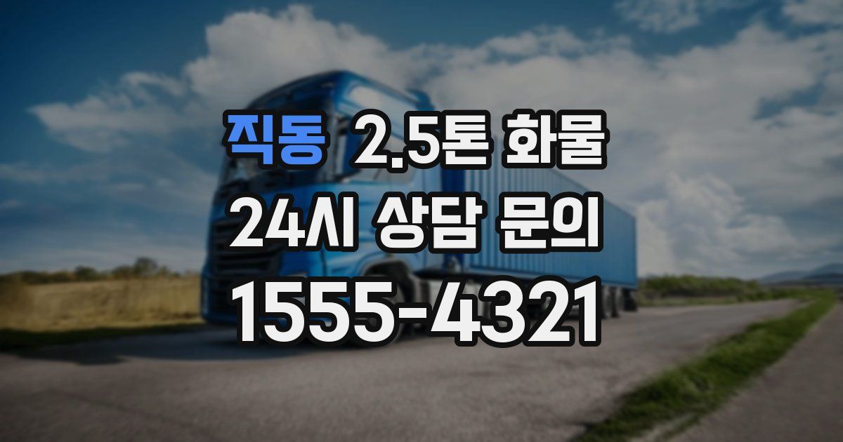 직동 2.5톤 화물