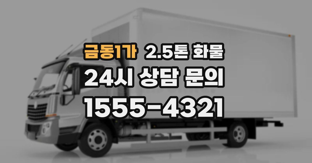 금동1가 2.5톤 화물