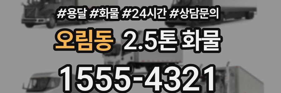 오림동 2.5톤 화물