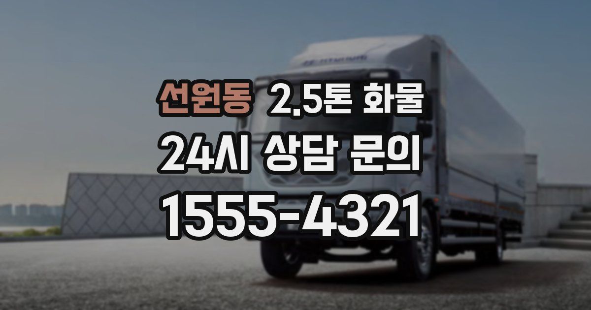 선원동 2.5톤 화물