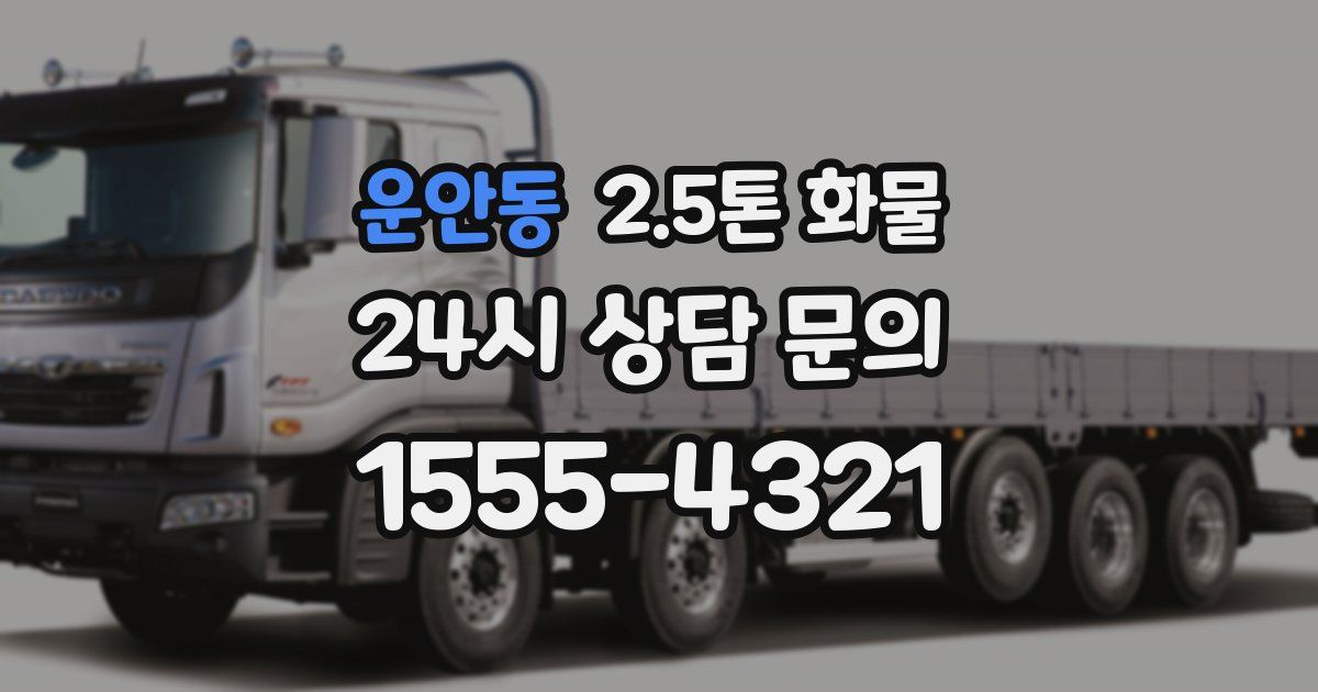 운안동 2.5톤 화물