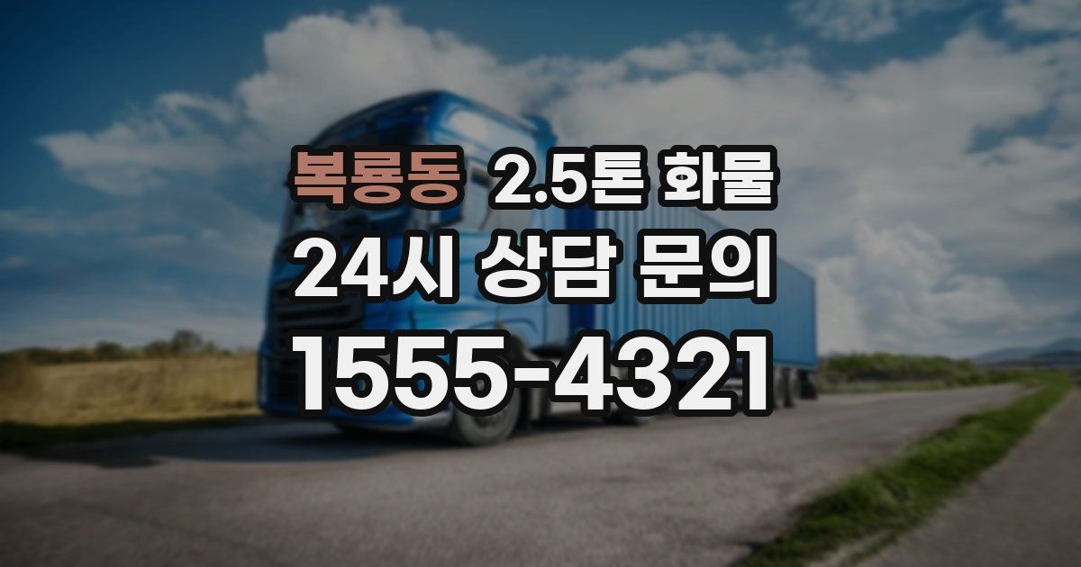 복룡동 2.5톤 화물