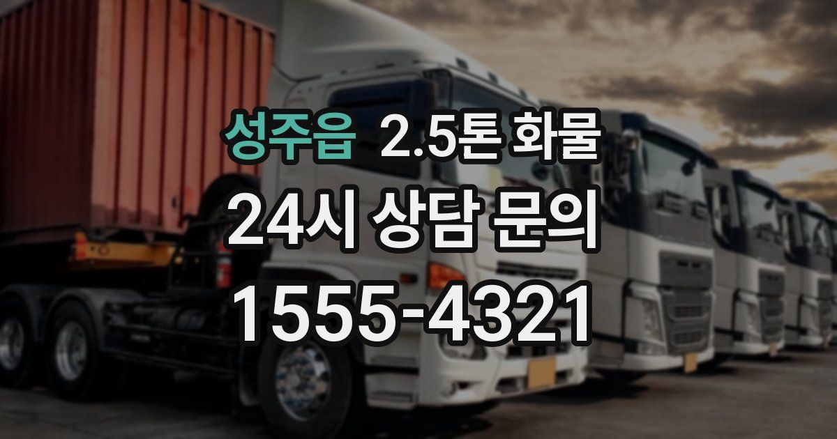 성주읍 2.5톤 화물