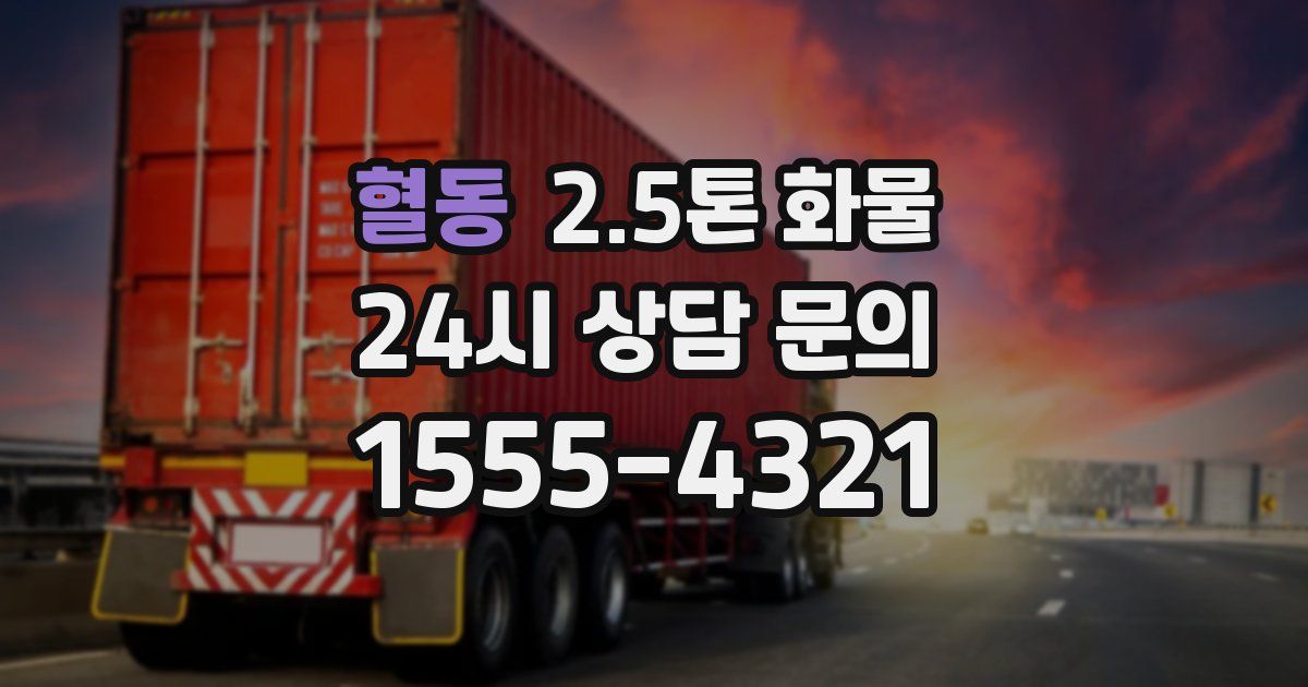 혈동 2.5톤 화물