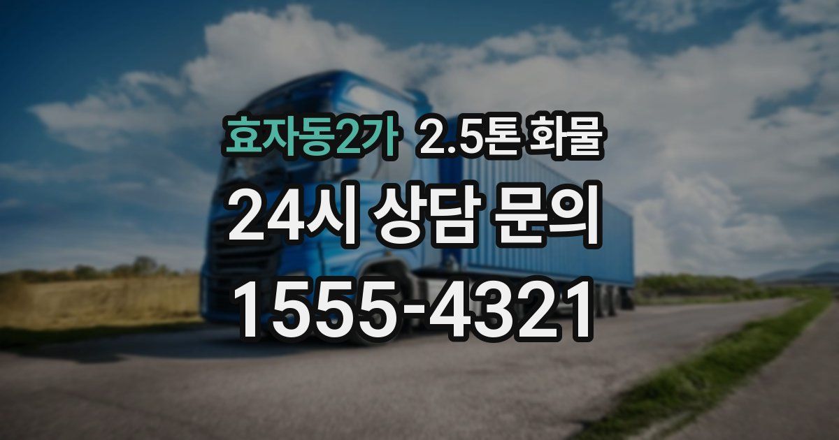 효자동2가 2.5톤 화물