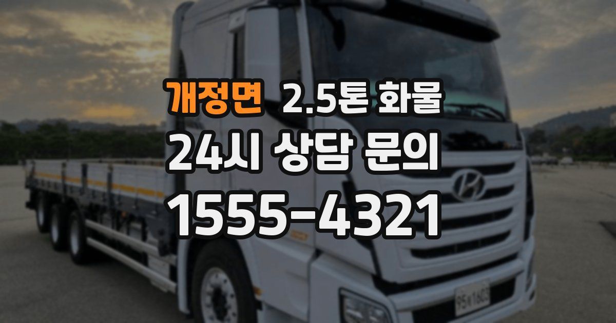 개정면 2.5톤 화물