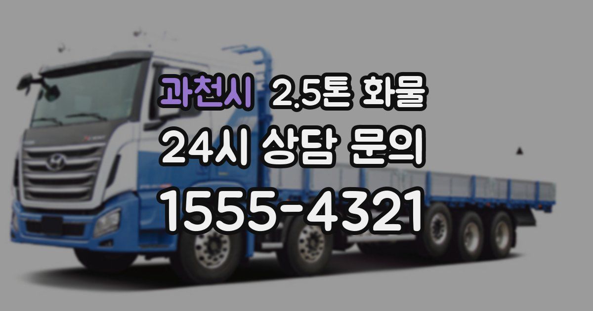 과천시 2.5톤 화물