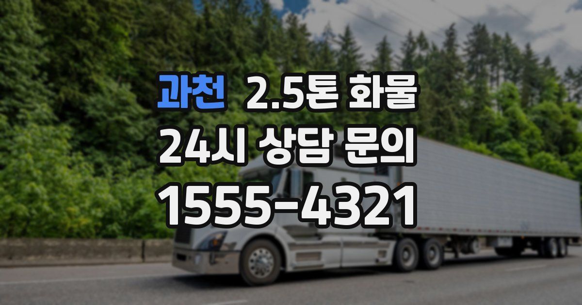 과천 2.5톤 화물