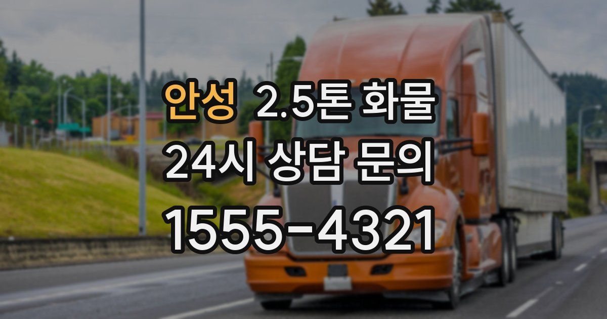 안성 2.5톤 화물