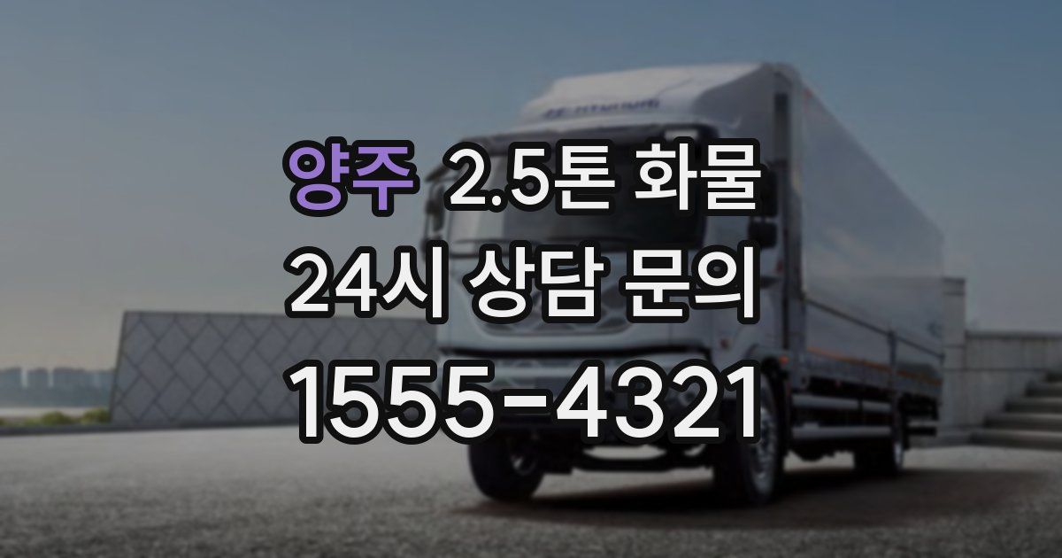 양주 2.5톤 화물