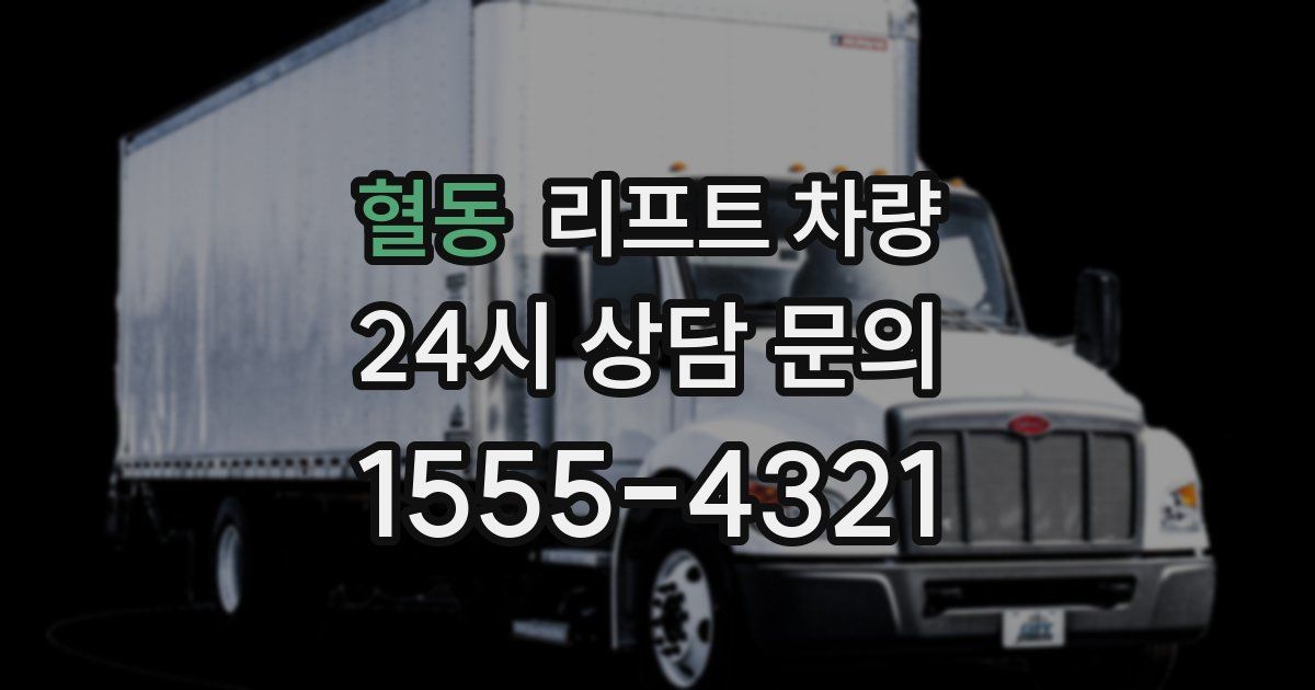 혈동 리프트 차량
