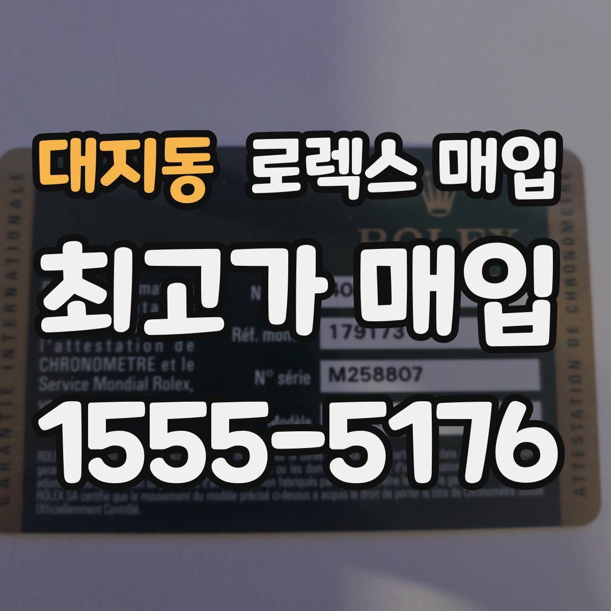 대지동 로렉스 매입