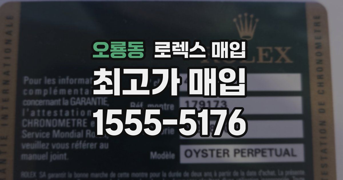 오룡동 로렉스 매입