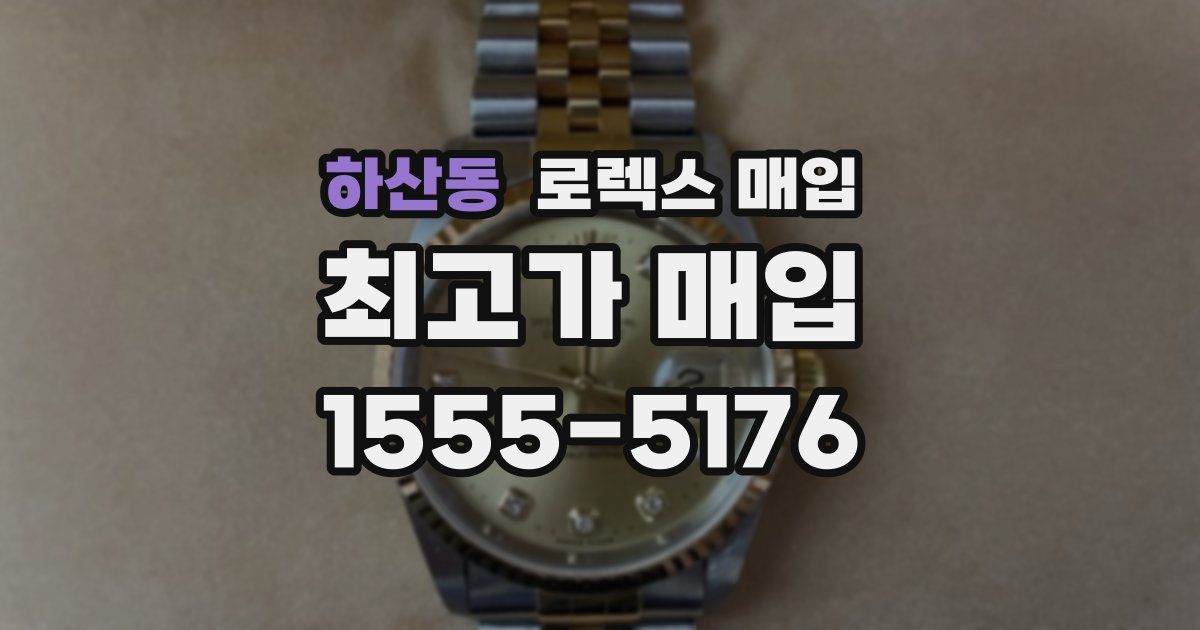 하산동 로렉스 매입