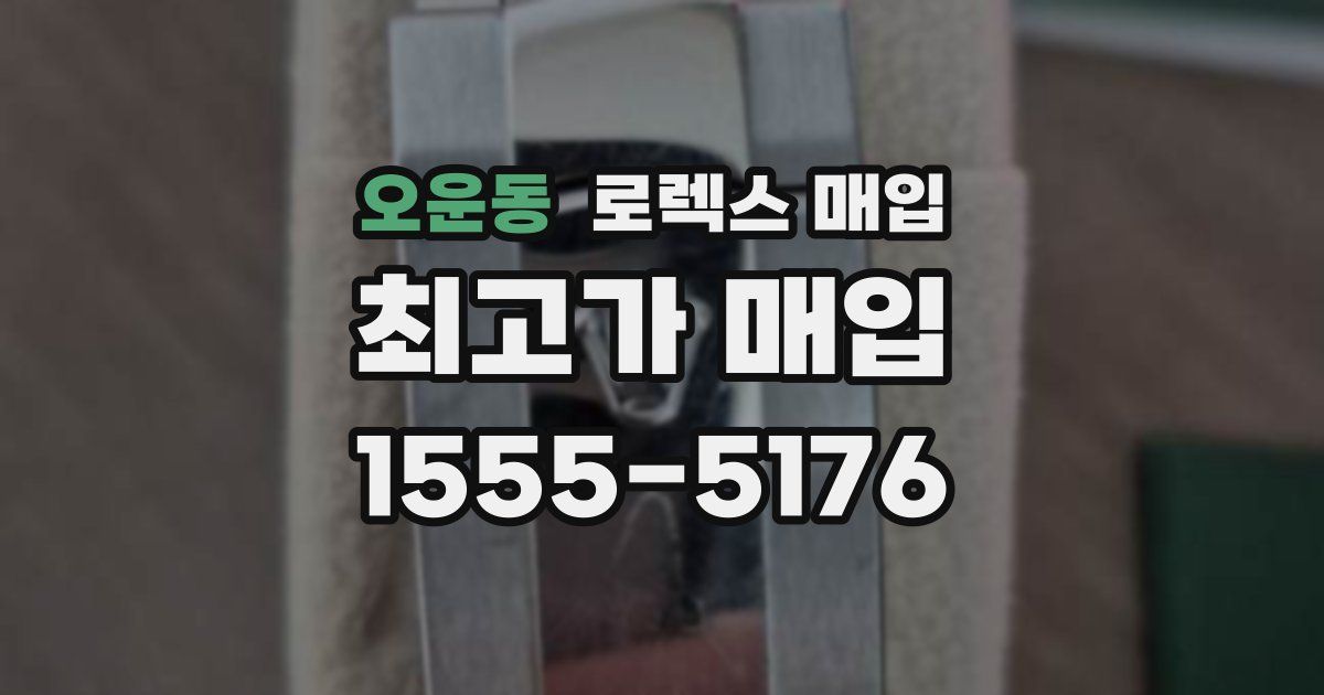 오운동 로렉스 매입