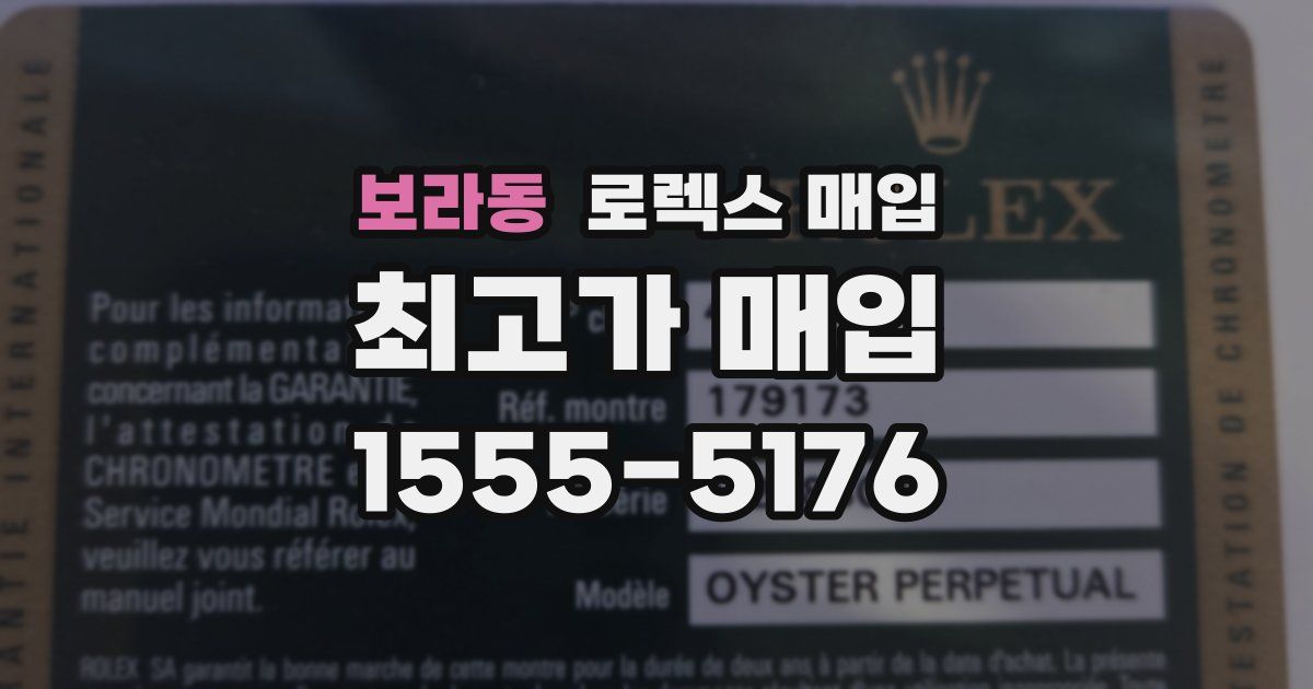 보라동 로렉스 매입