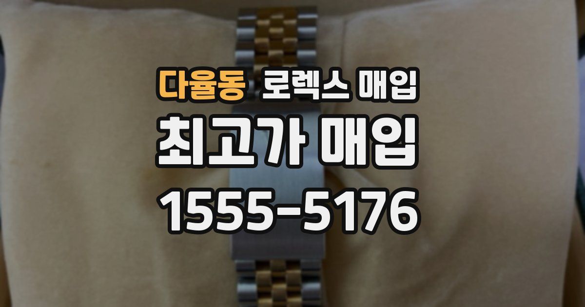 다율동 로렉스 매입