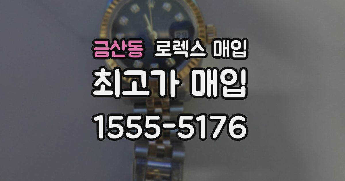 금산동 로렉스 매입