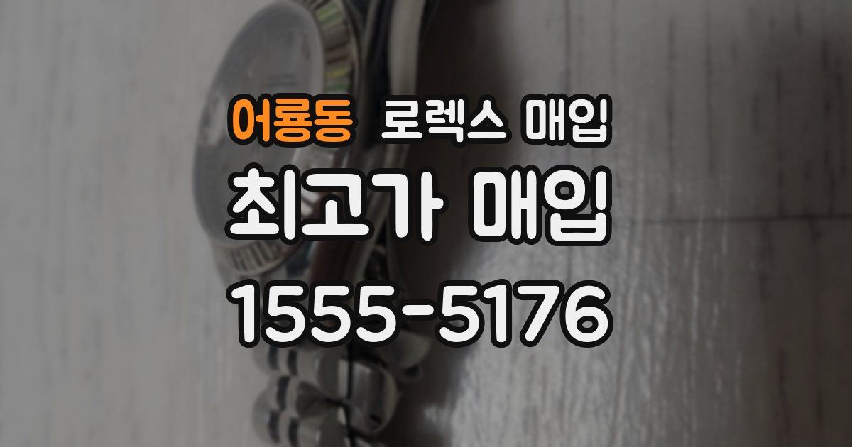 어룡동 로렉스 매입