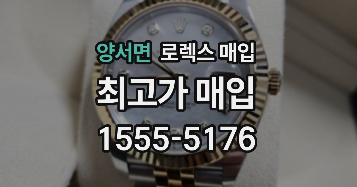 양서면 로렉스 매입