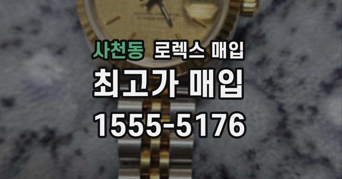 사천동 로렉스 매입