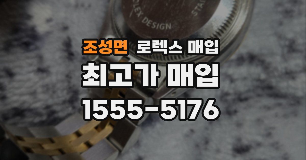 조성면 로렉스 매입