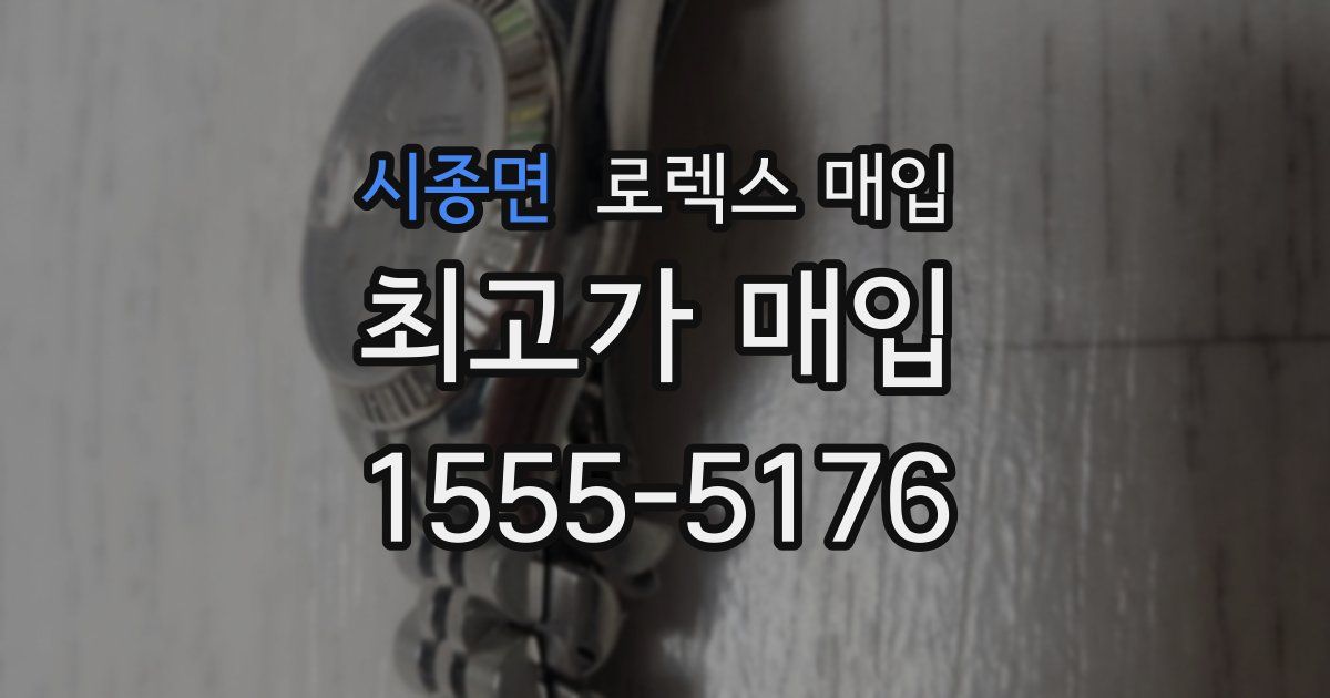 시종면 로렉스 매입