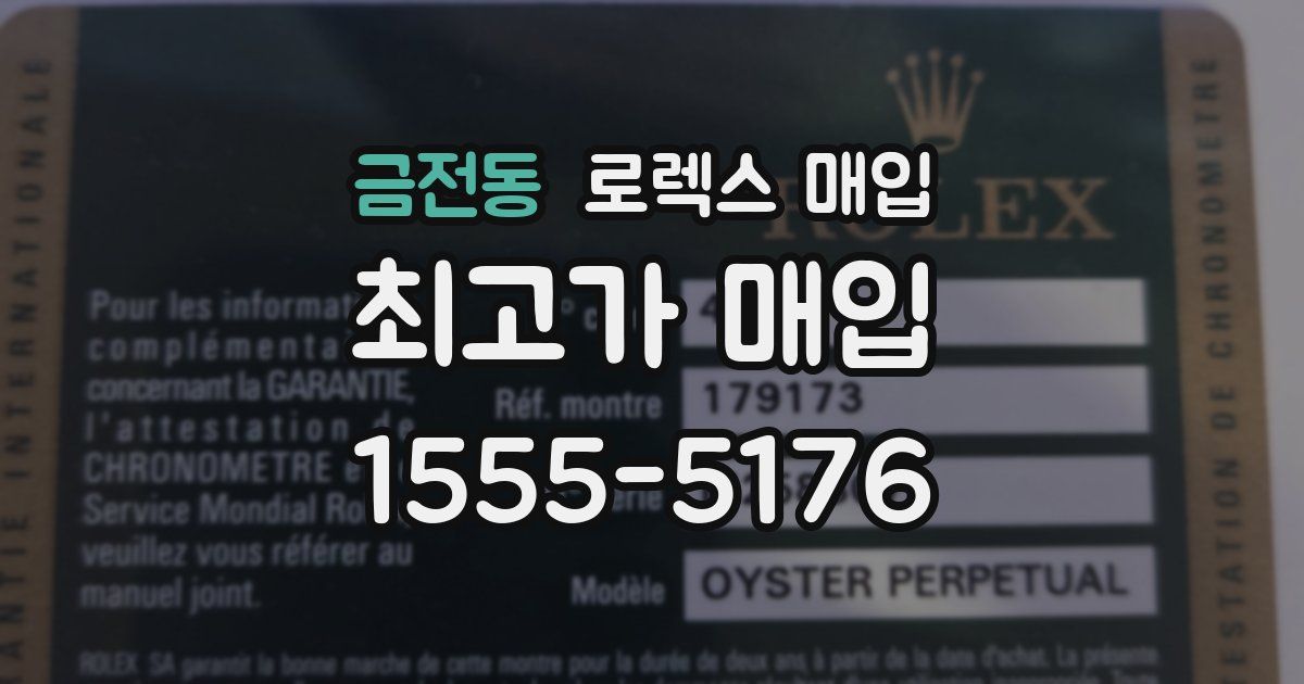 금전동 로렉스 매입