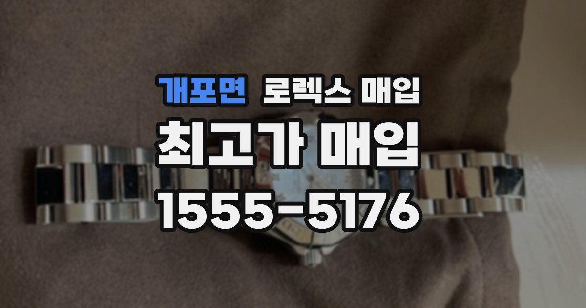 개포면 로렉스 매입