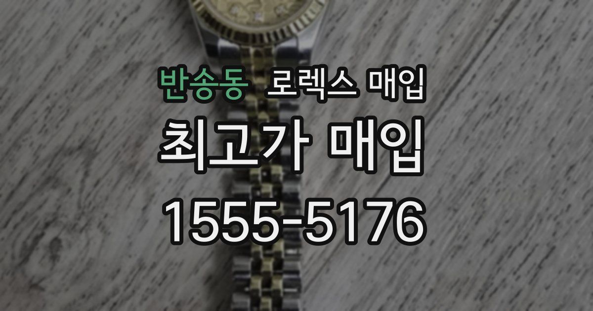 반송동 로렉스 매입