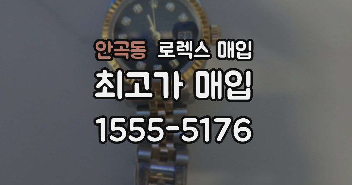 안곡동 로렉스 매입