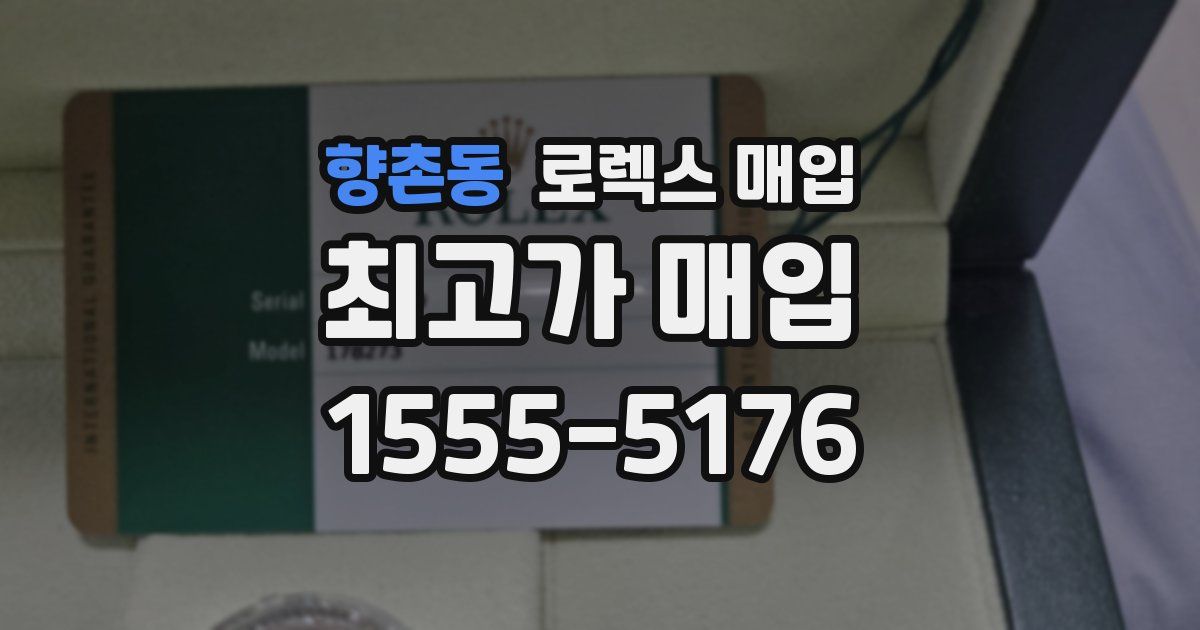 향촌동 로렉스 매입