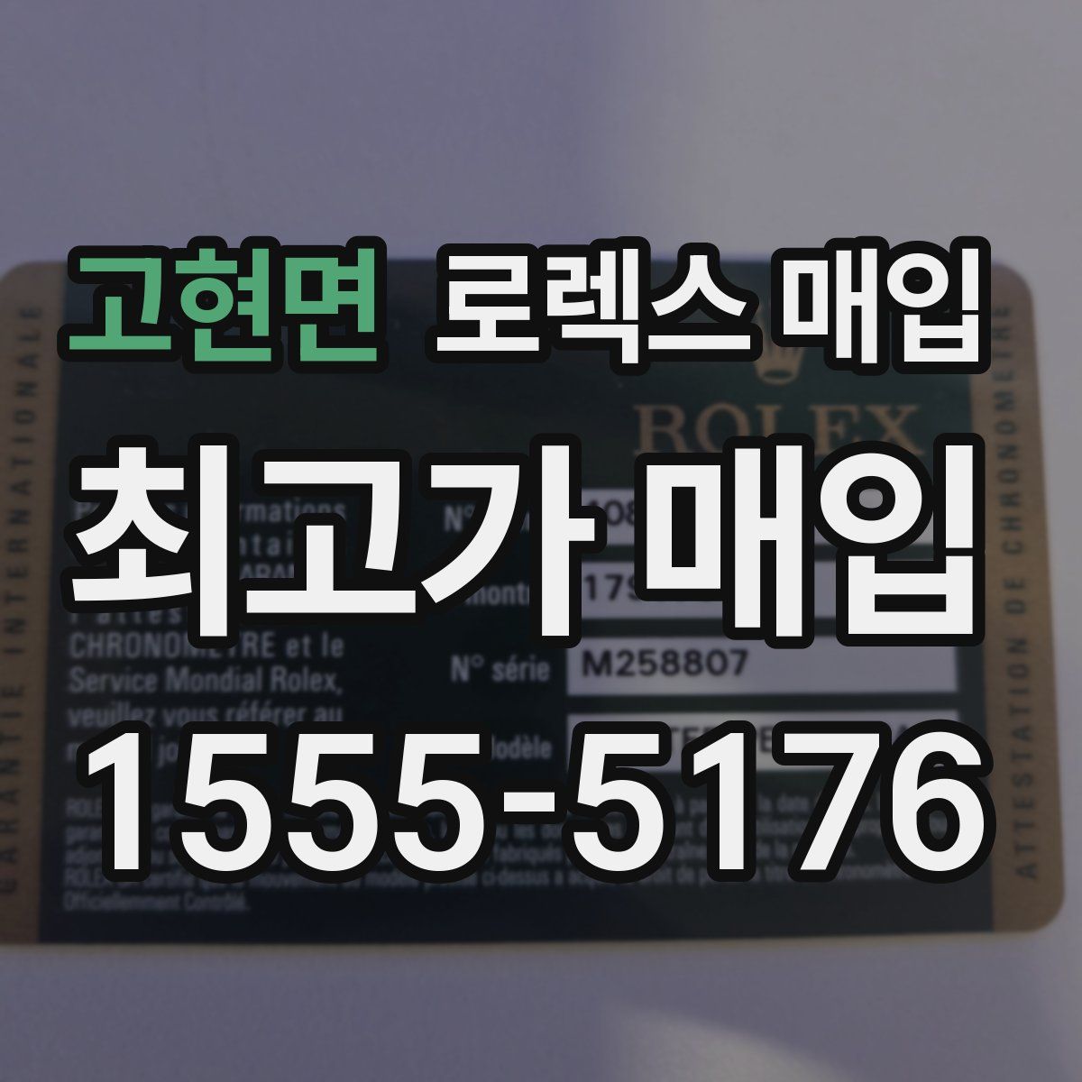 고현면 로렉스 매입