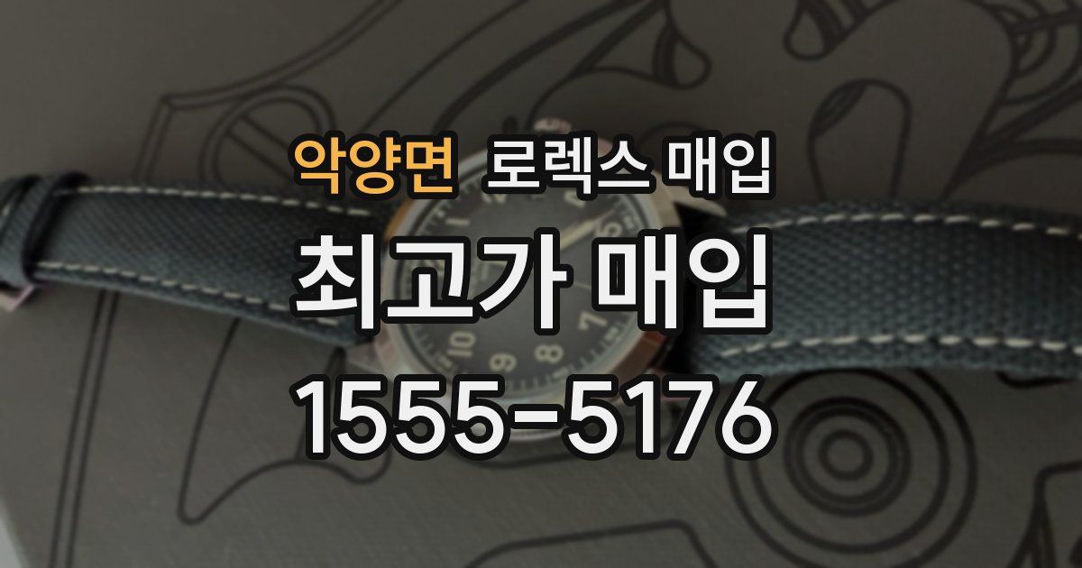 악양면 로렉스 매입