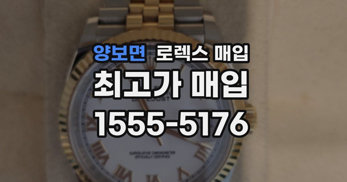 양보면 로렉스 매입