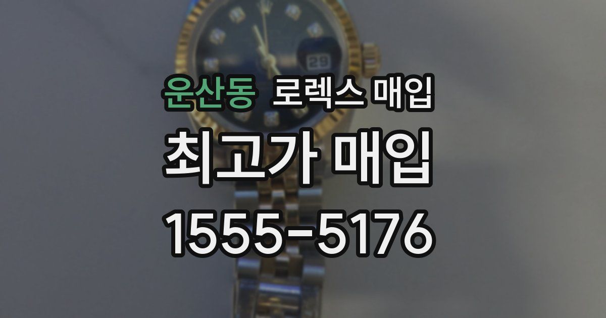 운산동 로렉스 매입