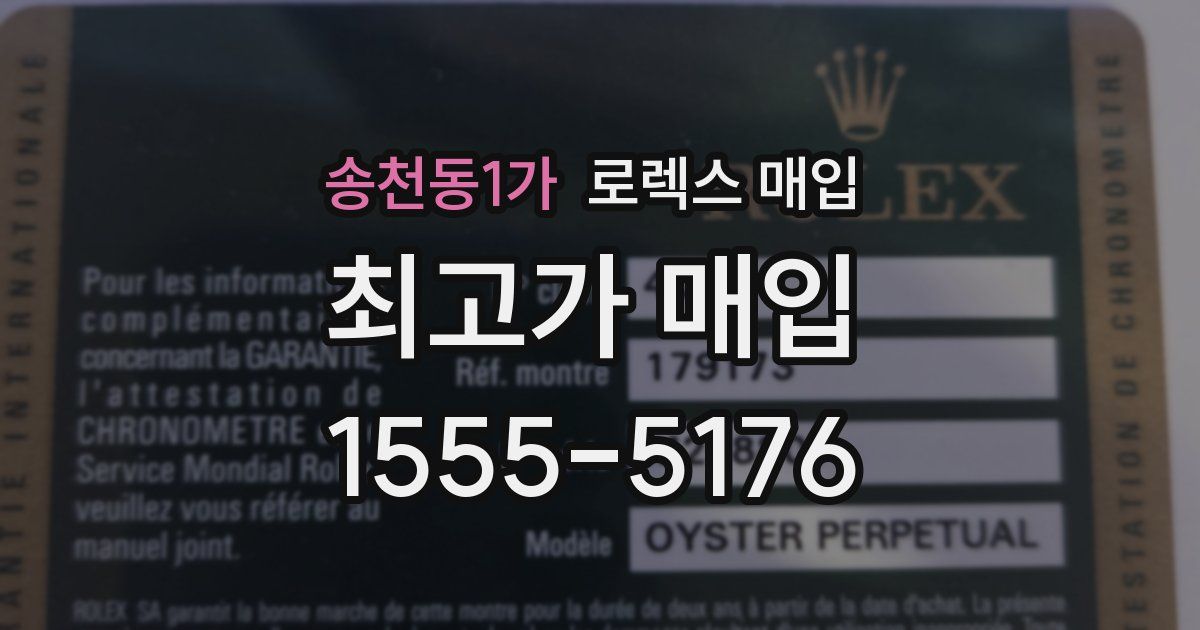 송천동1가 로렉스 매입