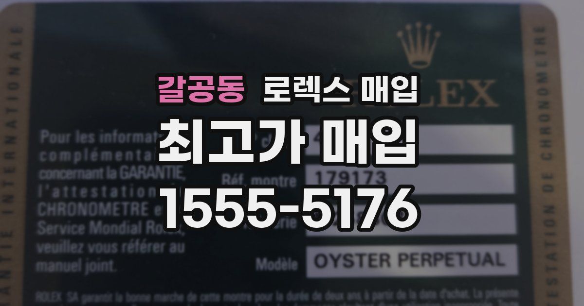 갈공동 로렉스 매입