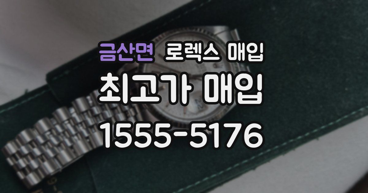 금산면 로렉스 매입