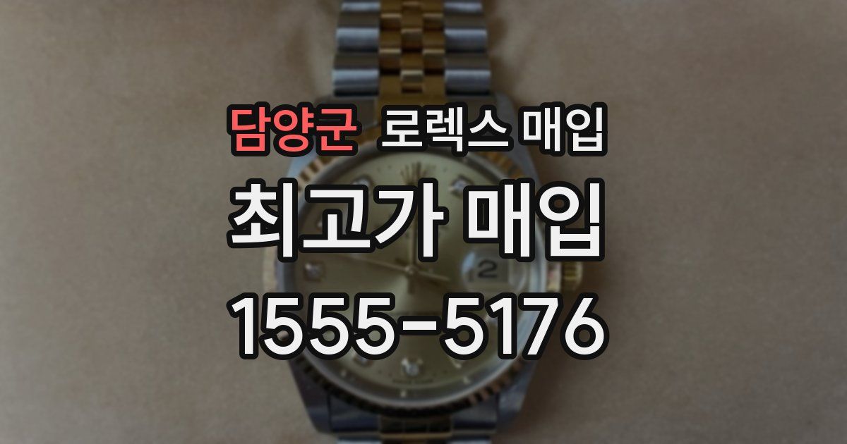 담양군 로렉스 매입