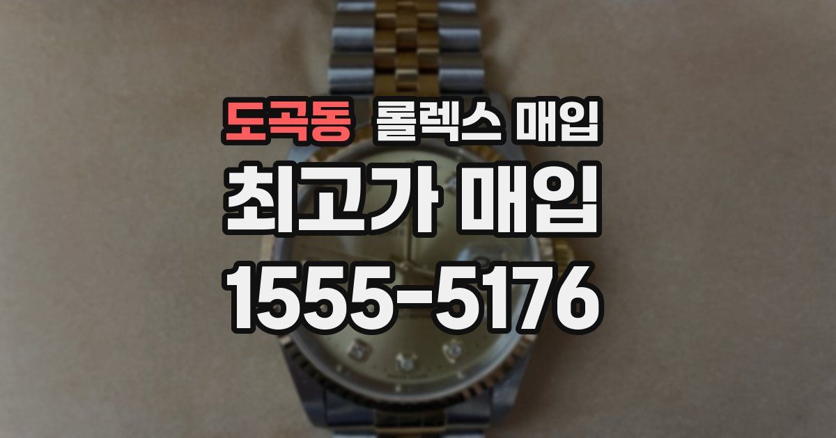 도곡동 롤렉스 매입