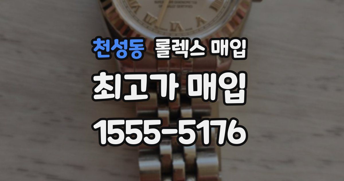 천성동 롤렉스 매입