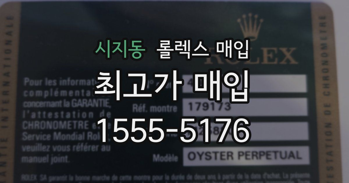시지동 롤렉스 매입