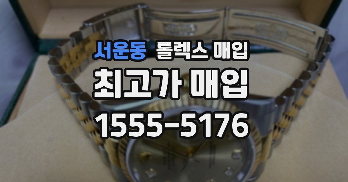 서운동 롤렉스 매입