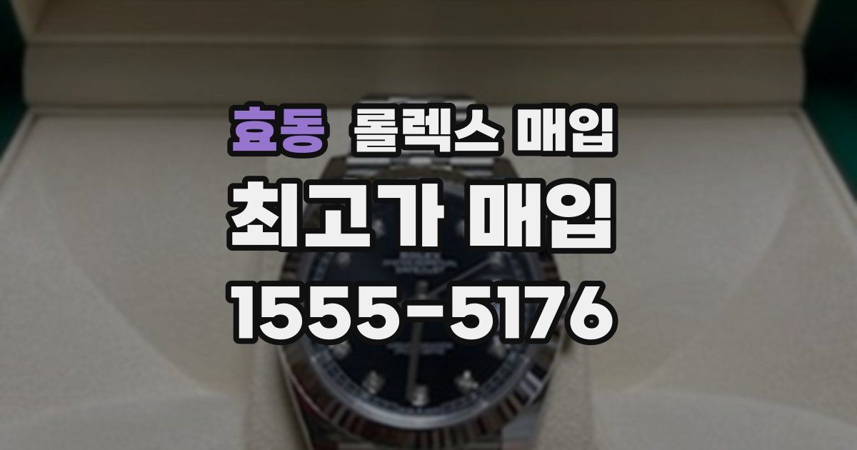 효동 롤렉스 매입