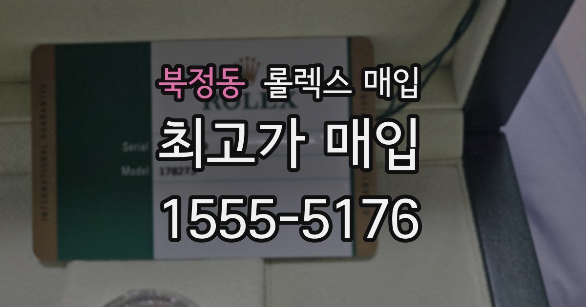 북정동 롤렉스 매입