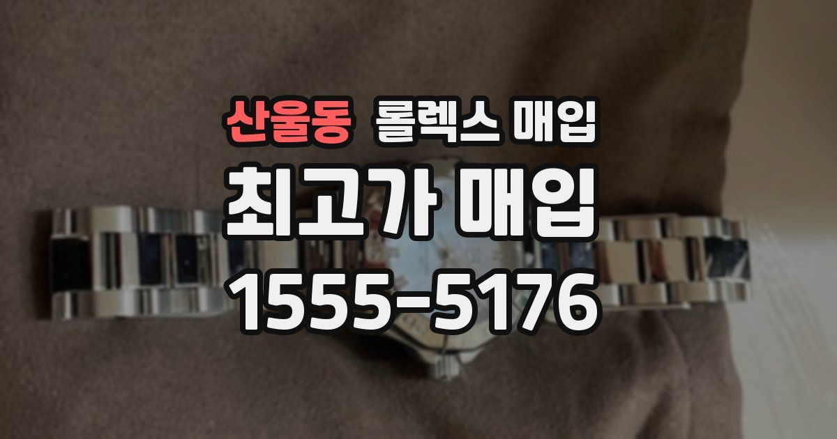 산울동 롤렉스 매입