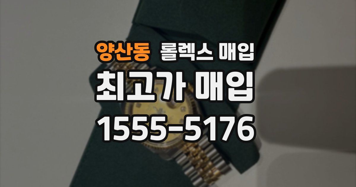 양산동 롤렉스 매입