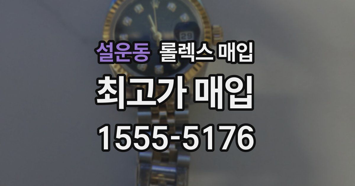 설운동 롤렉스 매입